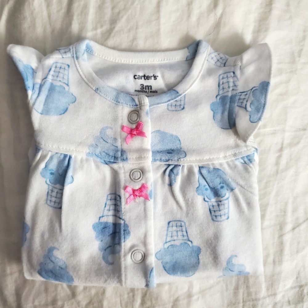 Carter's 3M Ice Cream Cone Ruffled Onesie